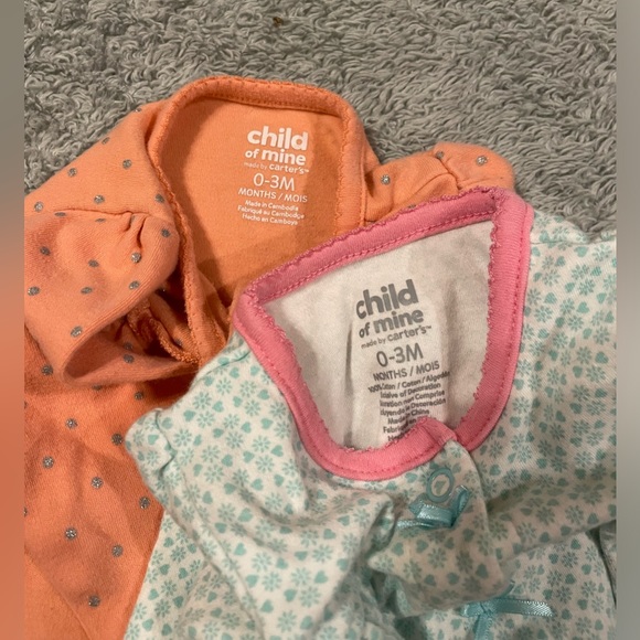 Child of Mine by Carters 0-3 Month bundle baby girl sleepers - Picture 10 of 10